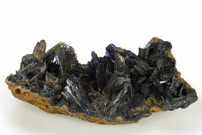 Glittering Dark-Green Vivianite Crystals - Ukraine #315599